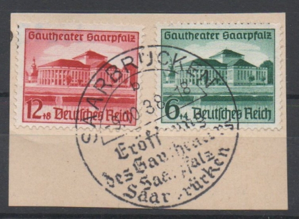 Michel Nr. 673 - 674, Gautheater auf Briefstück FDC.